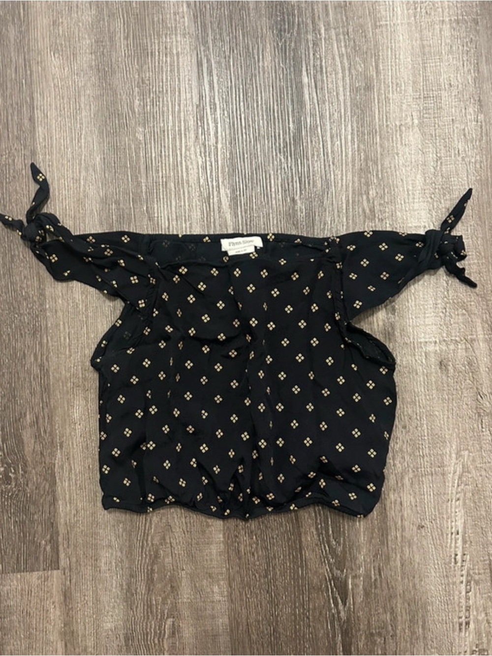 flynn skye black gold off shoulder crop top boho y2k